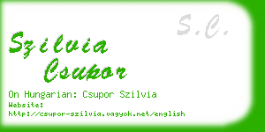 szilvia csupor business card